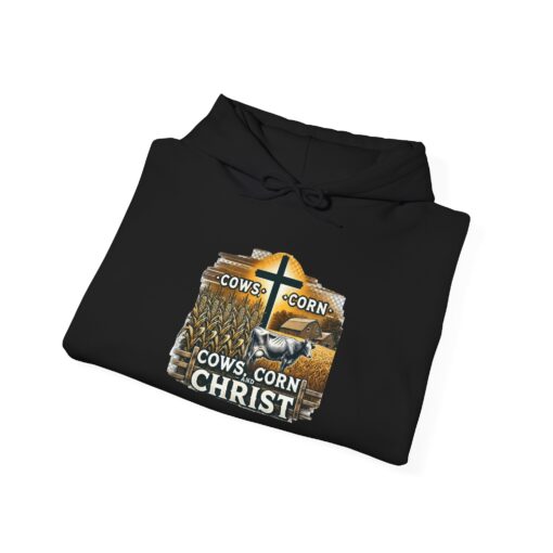 Farm, Faith, and Comfort – 'Cows, Corn, and Christ' Unisex Hoodie - Image 5