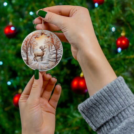 Cherish the Spirit of Christmas with Our Personalized Deer Ceramic Ornament 2024 Limited Edition