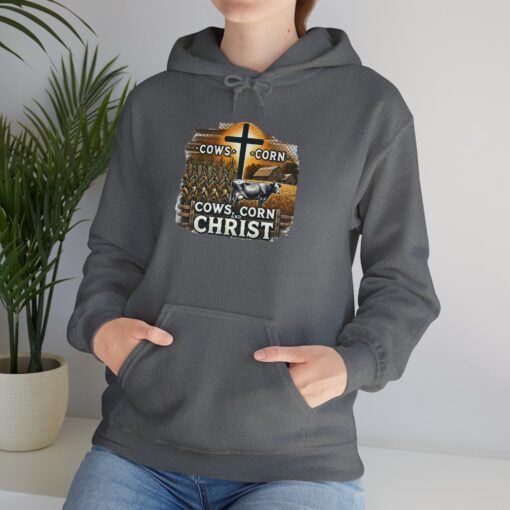 Farm, Faith, and Comfort – 'Cows, Corn, and Christ' Unisex Hoodie - Image 39