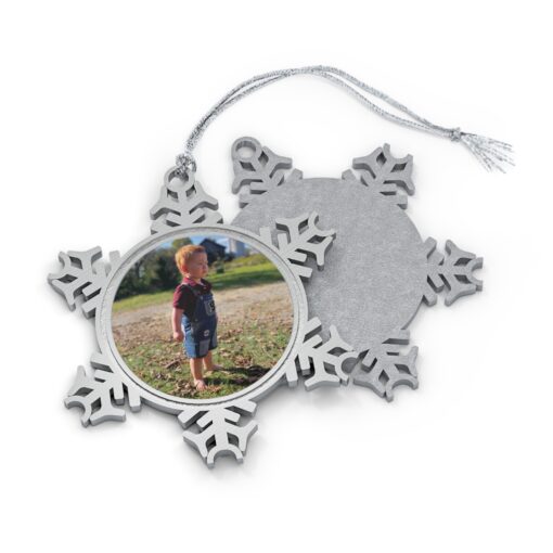 Sparkling Moments Await! Personalize Your Own Pewter Snowflake Ornament - Image 3