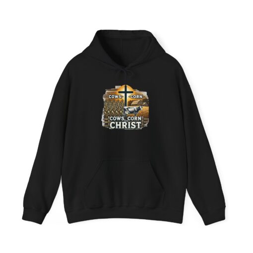 Farm, Faith, and Comfort – 'Cows, Corn, and Christ' Unisex Hoodie - Image 2