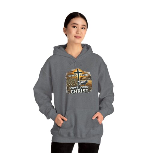 Farm, Faith, and Comfort – 'Cows, Corn, and Christ' Unisex Hoodie - Image 33