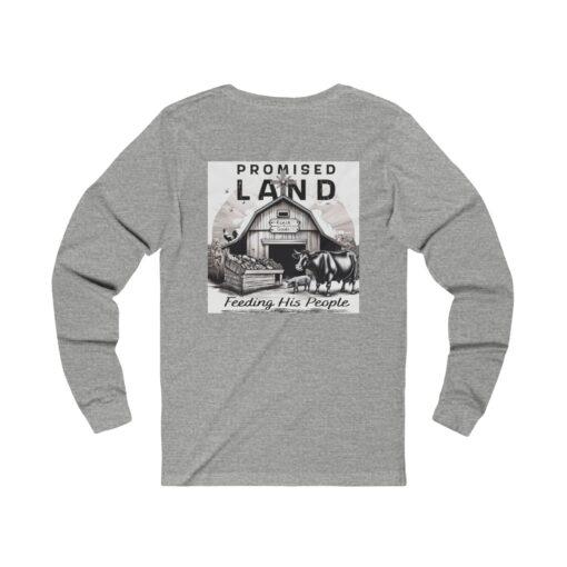 Experience Comfort and Purpose in Our "Promised Land Ranch and Goods" Long Sleeve Tee! - Image 6