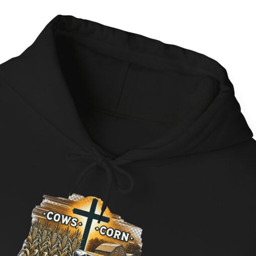 Farm, Faith, and Comfort – 'Cows, Corn, and Christ' Unisex Hoodie - Image 6