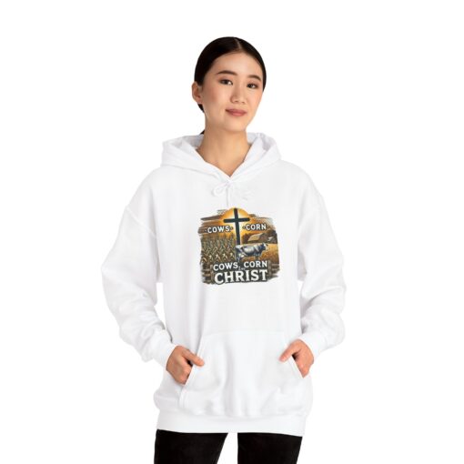 Farm, Faith, and Comfort – 'Cows, Corn, and Christ' Unisex Hoodie - Image 20