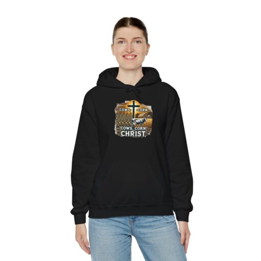 Farm, Faith, and Comfort – 'Cows, Corn, and Christ' Unisex Hoodie - Image 8