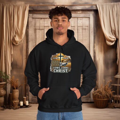 Farm, Faith, and Comfort – 'Cows, Corn, and Christ' Unisex Hoodie