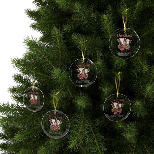 ✨ Personalize Your Holiday with "Christmas on the Pasture" Glass Ornaments! 🎄 - Image 8