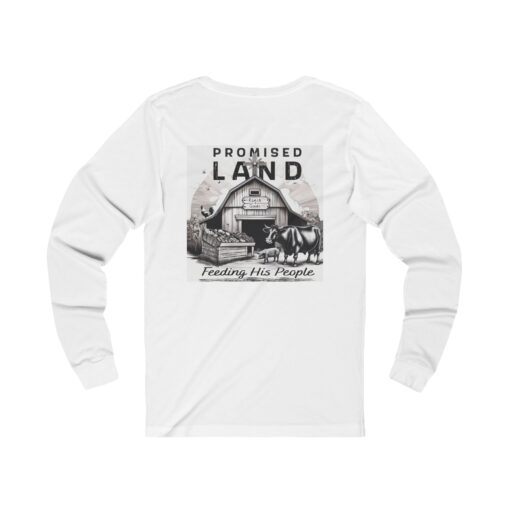 Experience Comfort and Purpose in Our "Promised Land Ranch and Goods" Long Sleeve Tee! - Image 2