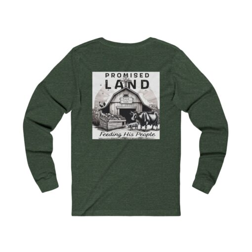 Experience Comfort and Purpose in Our "Promised Land Ranch and Goods" Long Sleeve Tee! - Image 4