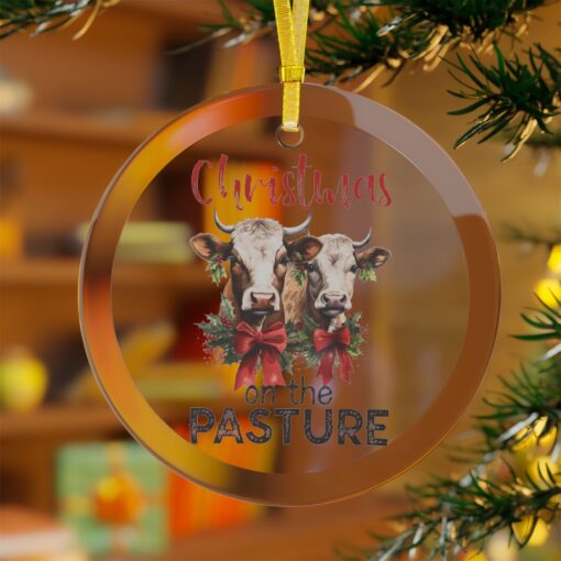 ✨ Personalize Your Holiday with "Christmas on the Pasture" Glass Ornaments! 🎄 - Image 3