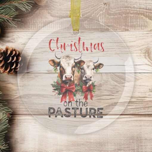 ✨ Personalize Your Holiday with "Christmas on the Pasture" Glass Ornaments! 🎄