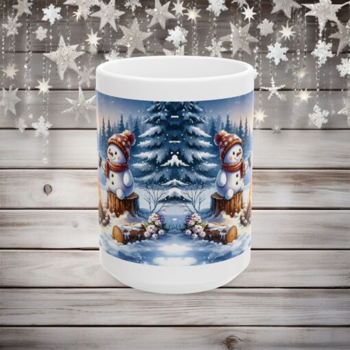 Snowy Bonfire Bliss Ceramic Mug – Cozy Up in Style! (11oz & 15oz) - Image 6