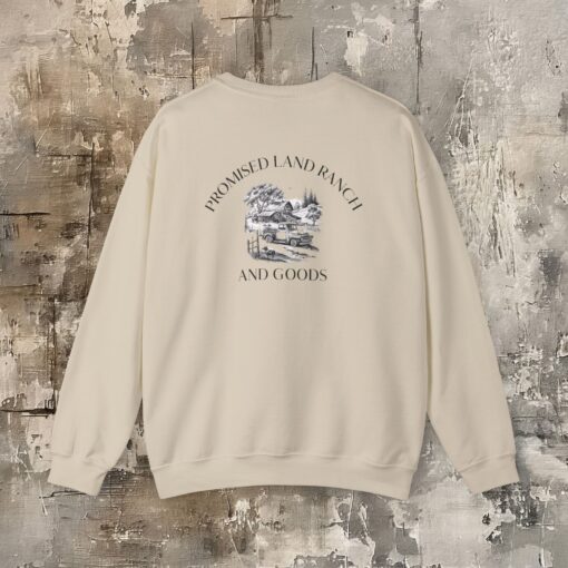 Promised Land Ranch and Goods Cozy Unisex Crewneck Sweatshirt – Your Country Comfort, Your Way - Image 4