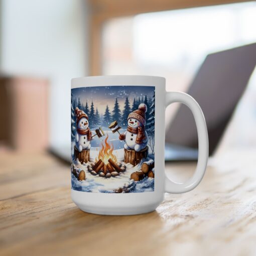 Snowy Bonfire Bliss Ceramic Mug – Cozy Up in Style! (11oz & 15oz) - Image 8