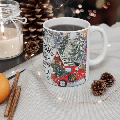 Farm Fresh Christmas Cheer Ceramic Mug – Spruce, Fir, Pine (11oz & 15 oz) - Image 2