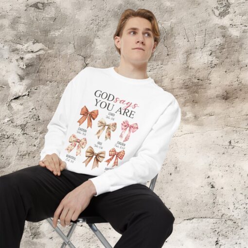 God Says You Are Enough – Cozy Garment-Dyed Sweatshirt - Image 2