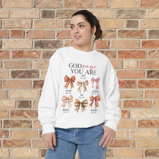 God Says You Are Enough – Cozy Garment-Dyed Sweatshirt