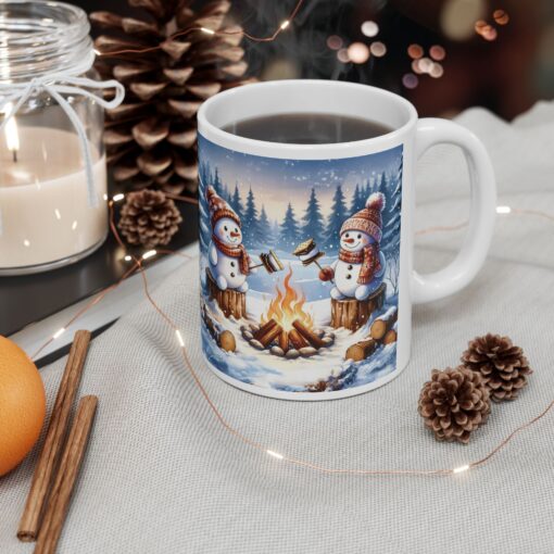 Snowy Bonfire Bliss Ceramic Mug – Cozy Up in Style! (11oz & 15oz) - Image 2