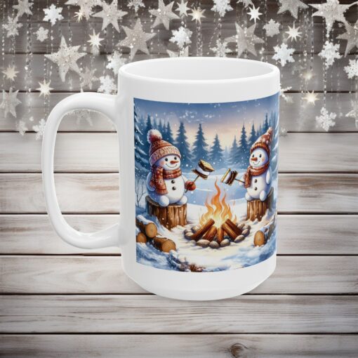 Snowy Bonfire Bliss Ceramic Mug – Cozy Up in Style! (11oz & 15oz) - Image 7