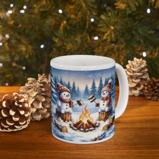Snowy Bonfire Bliss Ceramic Mug – Cozy Up in Style! (11oz & 15oz) - Image 4