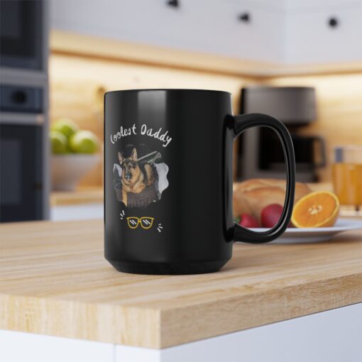 Custom Coolest Daddy Mug – Dog Lover Gift, Black 11oz/15oz Coffee Mug featuring "Rise & Shine! It’s Time for Coffee & [PET NAME] Snuggles" - Image 6