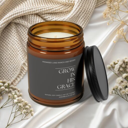 Grow in His Grace - Inspirational Scented Candle for Faith & Home-Amber Jar-4 & 9 ounce - Image 2