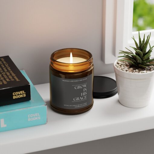 Grow in His Grace - Inspirational Scented Candle for Faith & Home-Amber Jar-4 & 9 ounce - Image 4