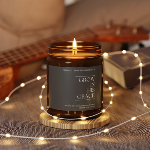 Grow in His Grace - Inspirational Scented Candle for Faith & Home-Amber Jar-4 & 9 ounce - Image 3