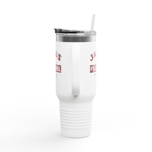 "Jesus and Flannel Kind of Day" Insulated Travel Mug, 40oz - Image 3