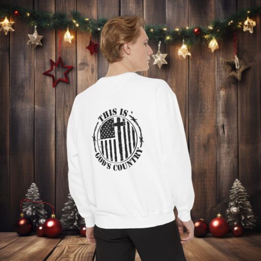 Faith Meets Comfort – ‘This is God's Country’ luxurious garment-dyed sweatshirt, designed to blend faith, comfort, and style seamlessly - Image 4