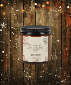 A Simple Life Close to the Land – Rustic Farmhouse Candle | Hand-Poured Soy Blend, Cozy Warmth, Amber Glow, Harvest Blessings