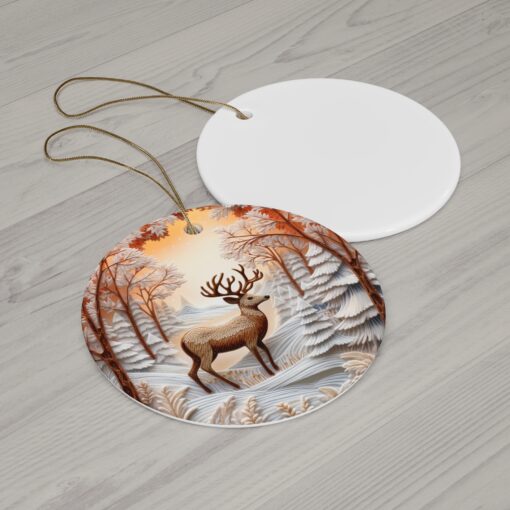 Deer Circle Ceramic Ornament, - Image 5