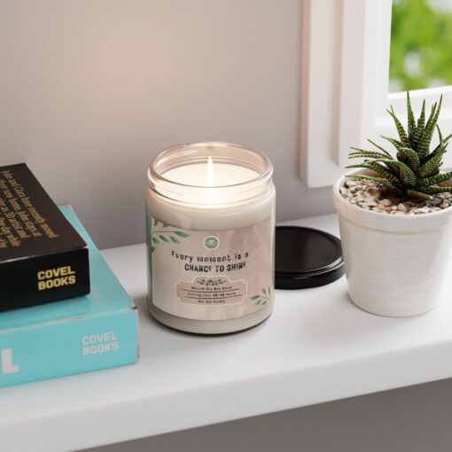 PERSONALIZE ME!! Brighten Your Day with Every Moment is a Chance to Shine | 9oz Scented Soy Candle for Aromatherapy and Relaxation - Image 4
