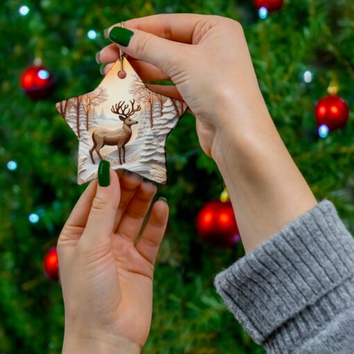 Deer Circle Ceramic Ornament, - Image 3