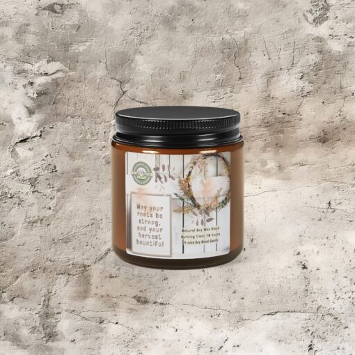 Homestead Hearth: An Ode to Strength and Plenty | Farmhouse Decor, Rustic Candle, Amber Glow, Harvest Blessings, Cozy Home