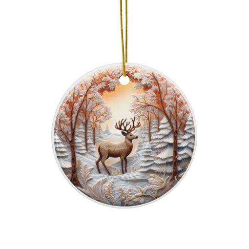 Deer Circle Ceramic Ornament,