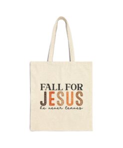"Autumn Praise: Fall for Jesus Canvas Tote": Inspirational Christian gifts, Christian fall accessories, PLR and Goods