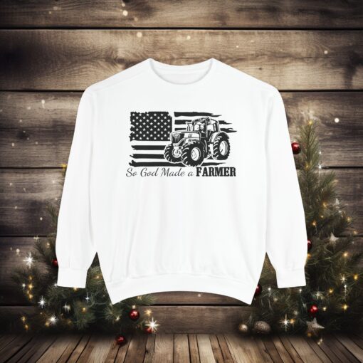 🚜 Celebrate Farmers with "So God Made a Farmer" Garment-Dyed Comfort!