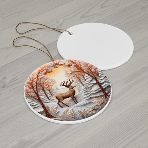Deer Circle Ceramic Ornament, - Image 2