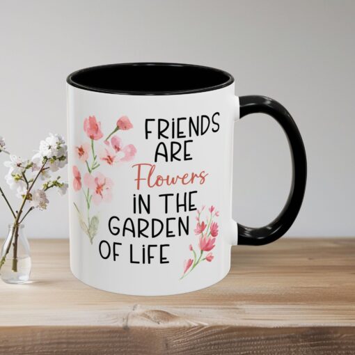 Garden of Life Friendship Mug - Stylish Ceramic Coffee and Tea Mug with Colorful Accents - 11oz and 15 oz Sizes