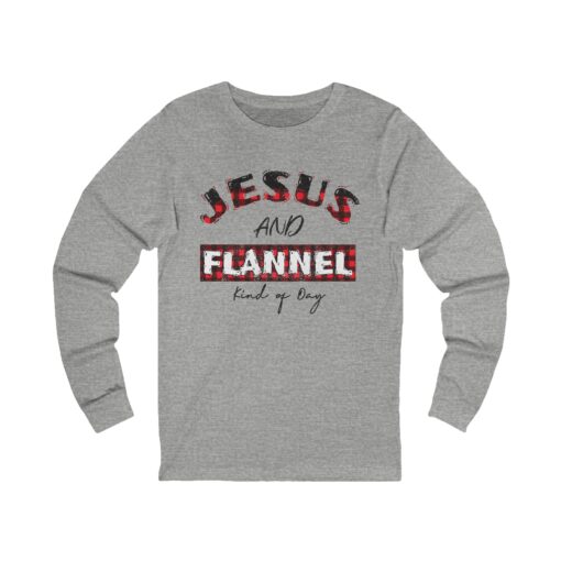 "Jesus and Flannel Kind of Day" Unisex Jersey Long Sleeve Tee - Image 3
