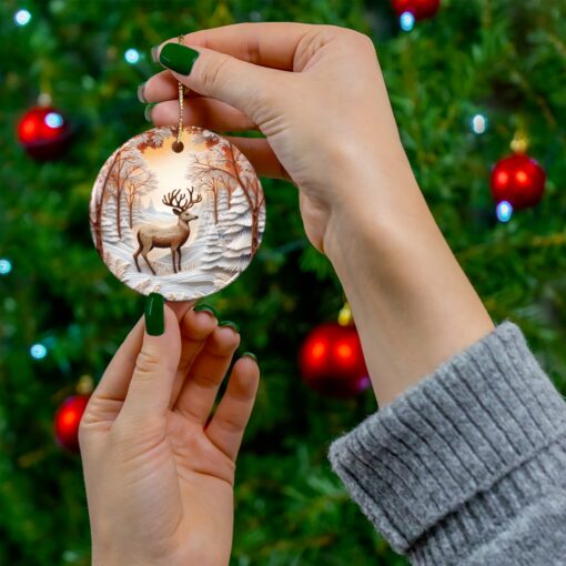 Deer Circle Ceramic Ornament, - Image 6