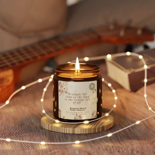 A Simple Life Close to the Land – Rustic Farmhouse Candle | Hand-Poured Soy Blend, Cozy Warmth, Amber Glow, Harvest Blessings - Image 3