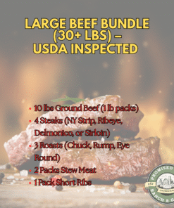 Large Beef Bundle (30+ lbs) – USDA Inspected Steaks, Roasts, Ground Beef & More for Freezer Stock-Up