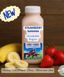 Fresh Strawberry Banana Drinkable Yogurt – Farm-Fresh, Probiotic, Real Fruit Flavor | Gallon, Half Gallon, Quart, Pint