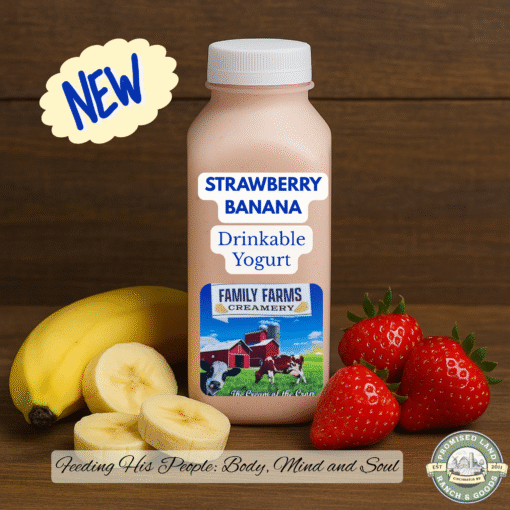 Fresh Strawberry Banana Drinkable Yogurt – Farm-Fresh, Probiotic, Real Fruit Flavor | Gallon, Half Gallon, Quart, Pint