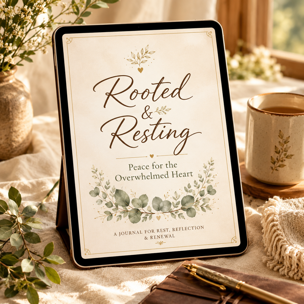 Rooted & Resting: Peace for the Overwhelmed Heart journal, a companion for trusting God in hard seasons