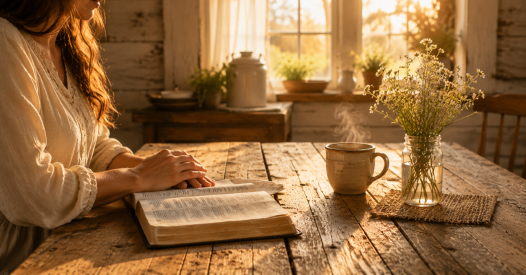 quiet time with God farmhouse morning