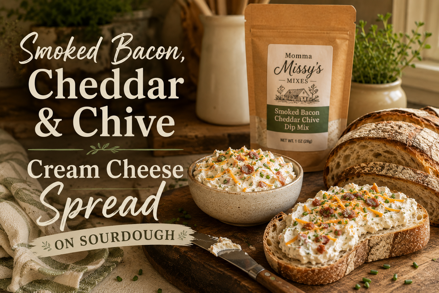 cream cheese spread homemade dip mix sourdough bread farmstead